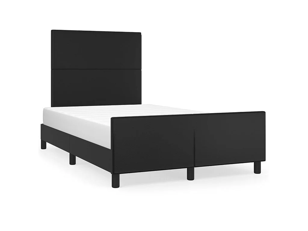 Lit-120x200 cm avec tête de lit Noir Similicuir EGGB71625