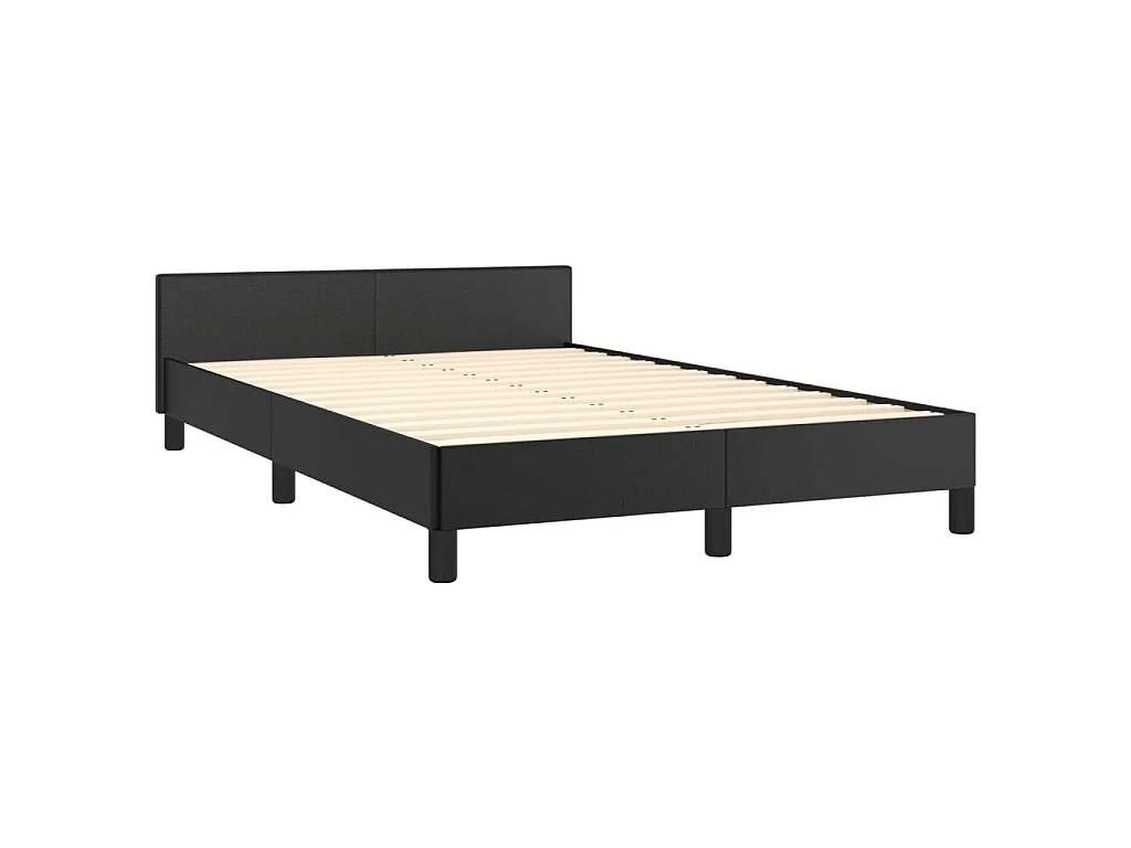 Bedframe met hoofdbord kunstleer zwart 120x200 cm NL90173