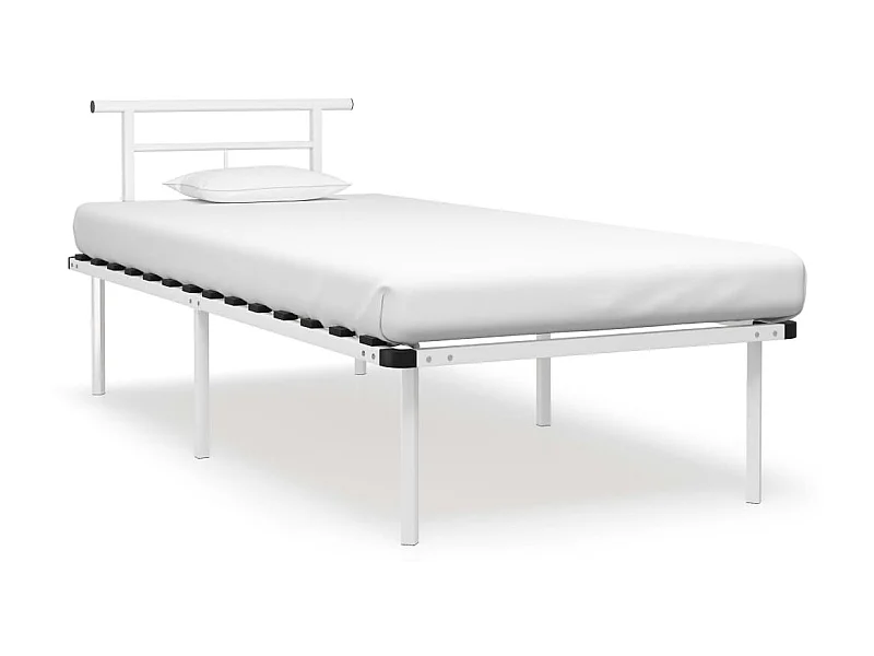 Lit-90x200 cm Blanc Métal EGGB22828