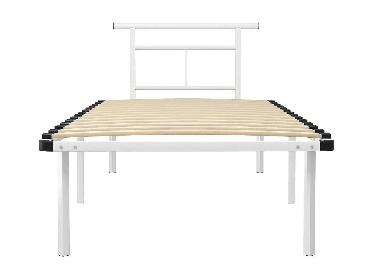 Lit-90x200 cm Blanc Métal EGGB22828