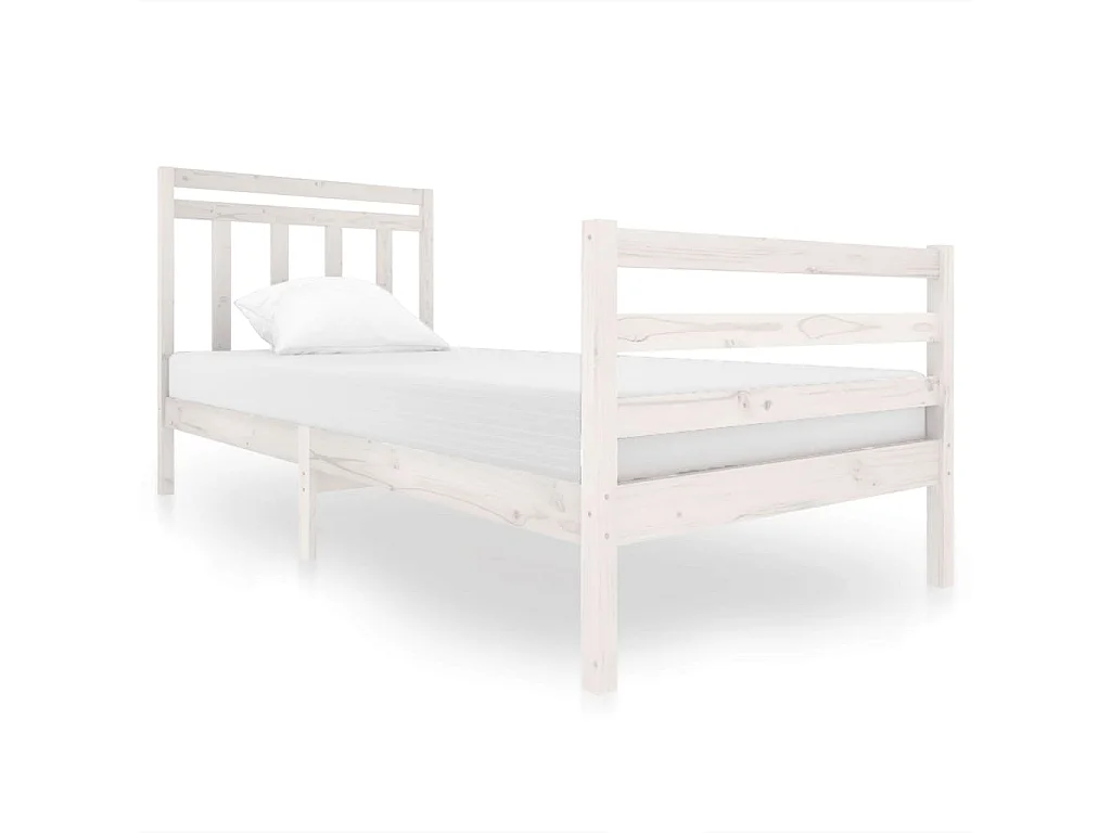 Lit-90x200 cm blanc bois massif EGGB34904