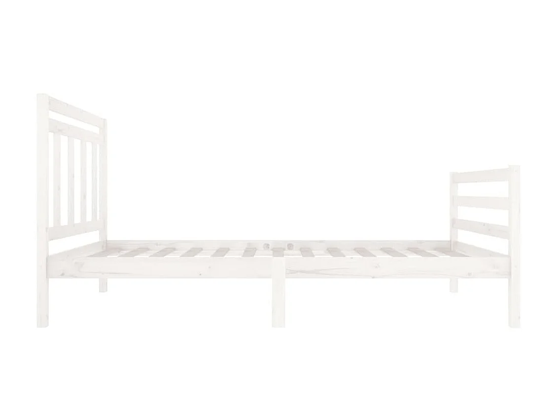 Cama 90x200 cm madera maciza blanca ES81552