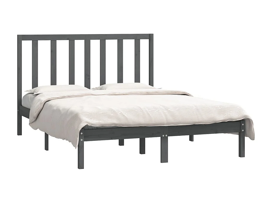 Bedframe massief grenenhout grijs 135x190 cm NL50754