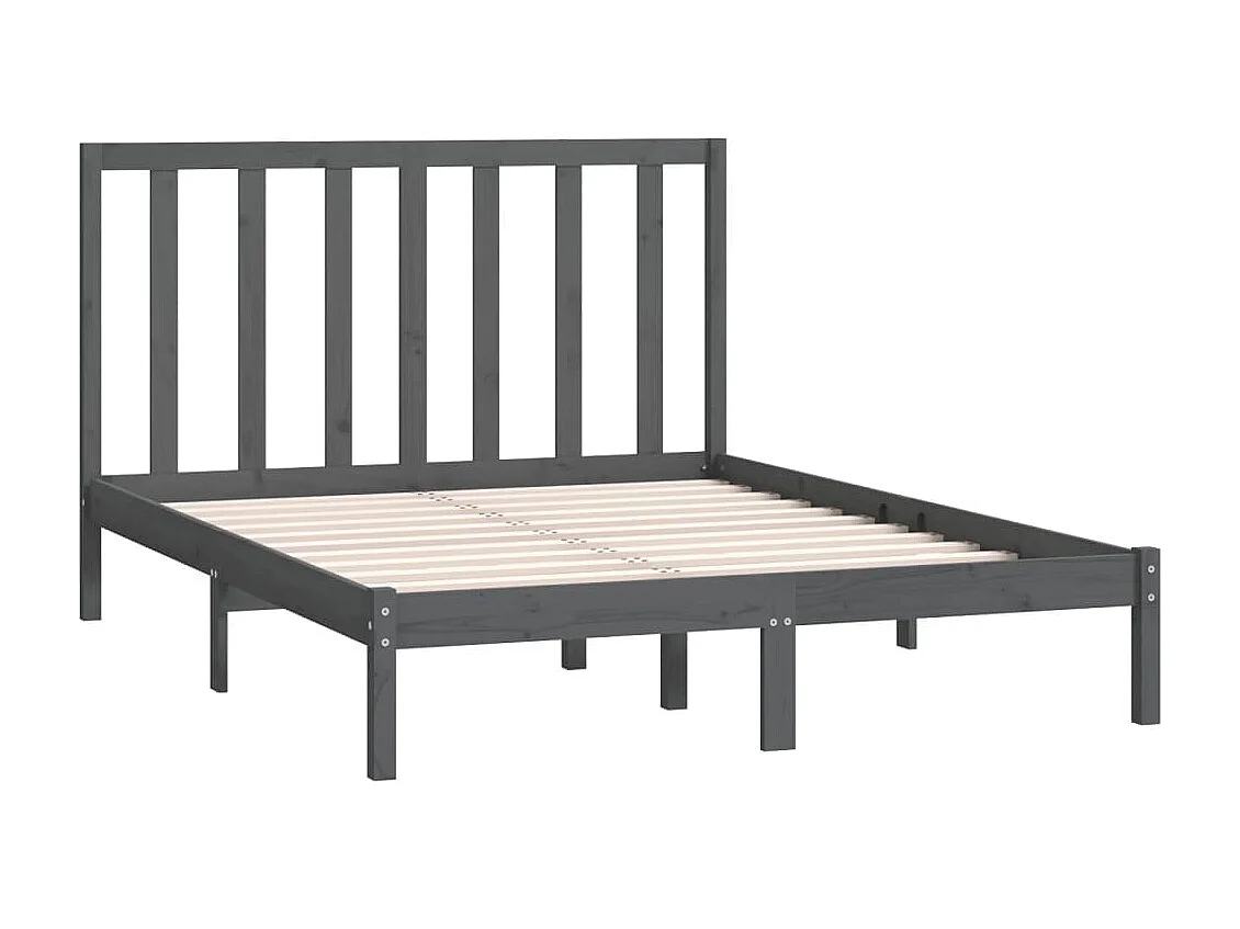 Bedframe massief grenenhout grijs 135x190 cm NL50754