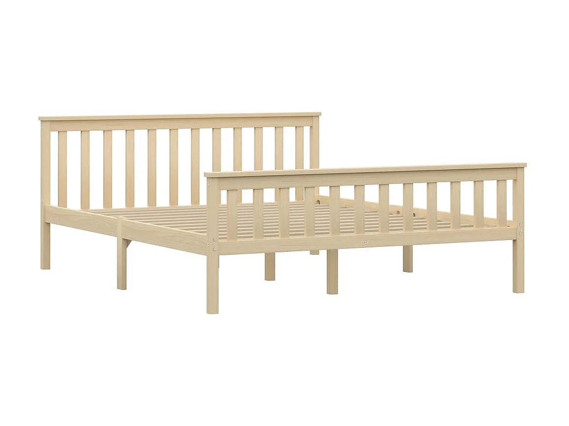 Lit-160x200 cm bois clair bois de pin massif EGGB99239