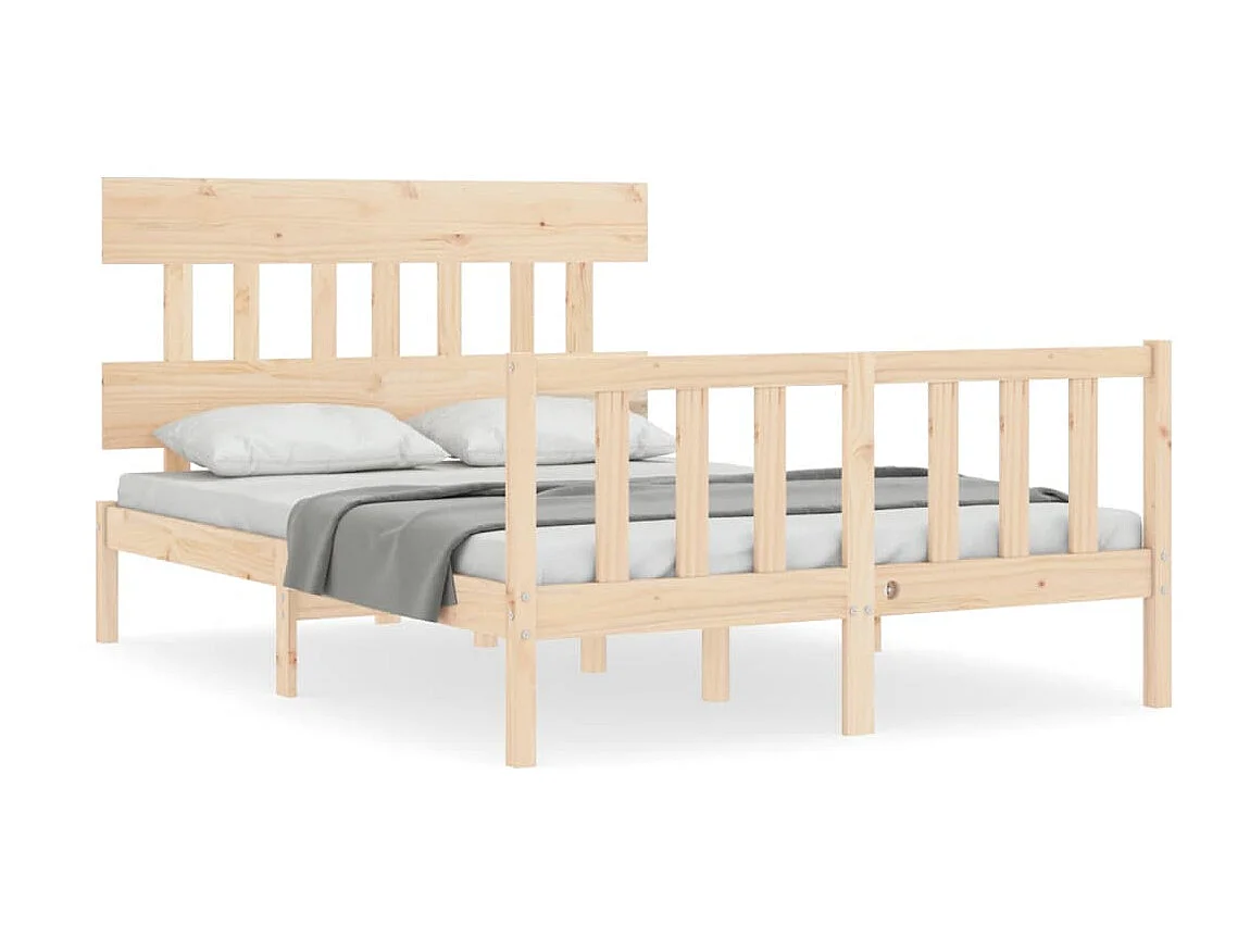 Cama 140x200 cm con cabecero madera maciza ES45467