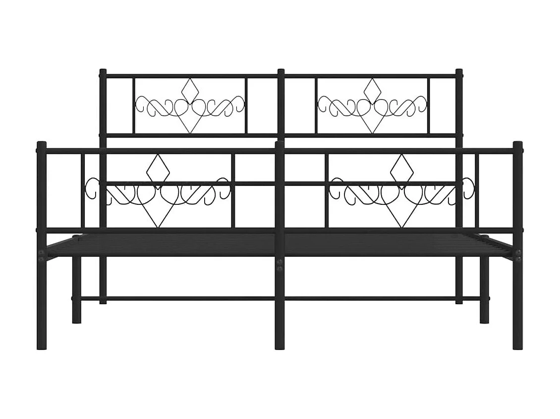 Lit-120x200 cm métal avec tête de lit/pied de lit noir EGGB71169