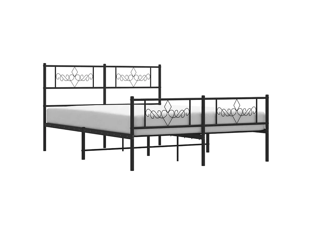 Lit-120x200 cm métal avec tête de lit/pied de lit noir EGGB71169