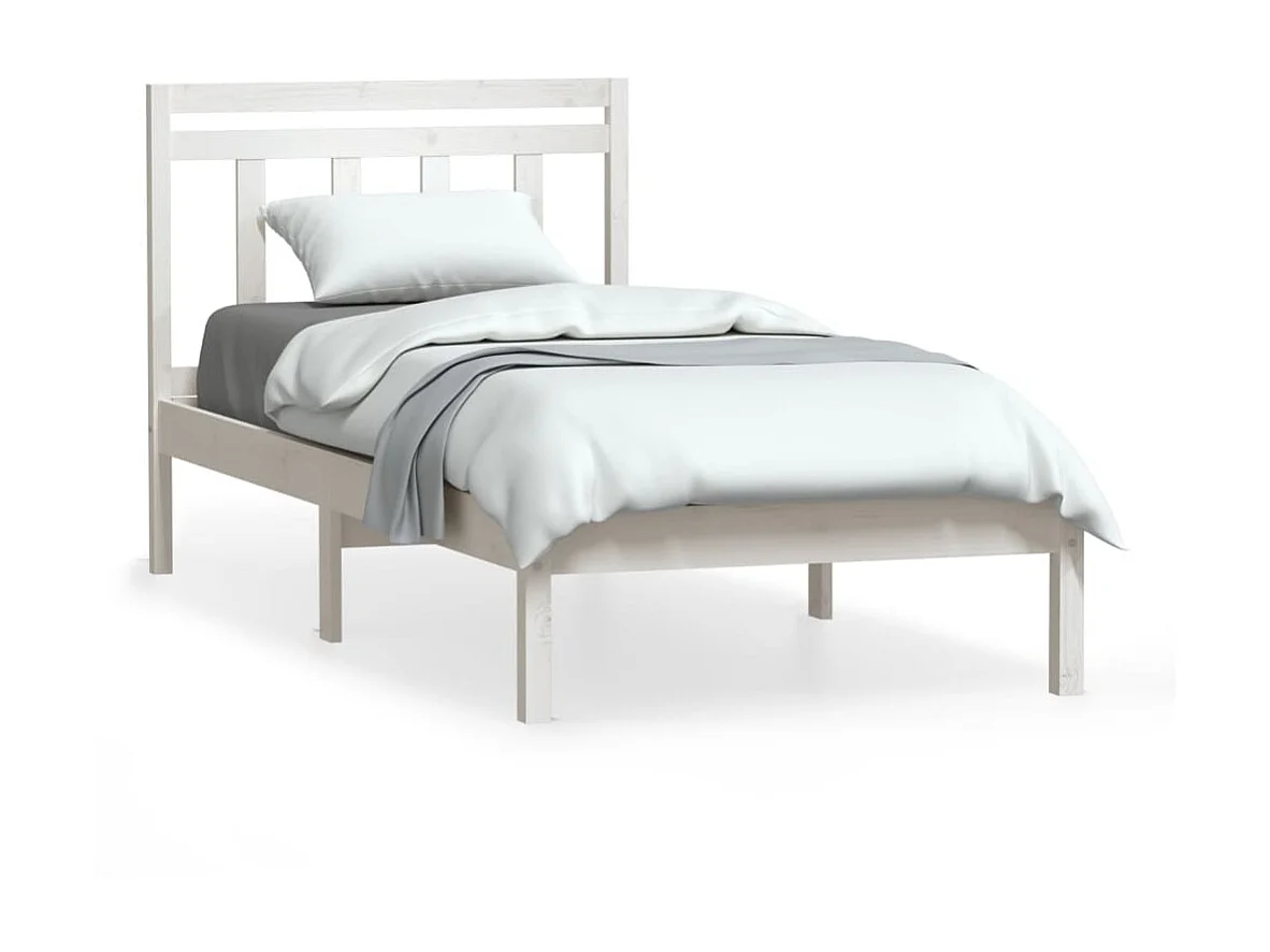 Lit-90x200 cm Blanc Bois de pin massif EGGB53476