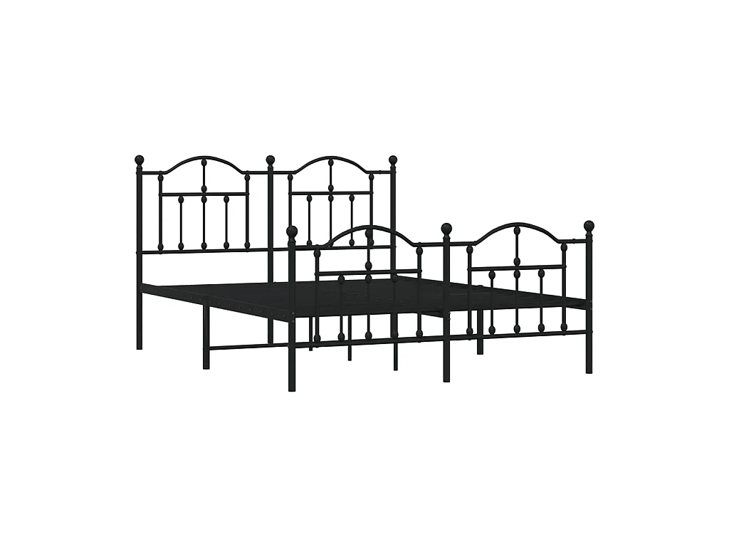 Cama com cabeceira e pés 140x200 cm metal preto PT508175