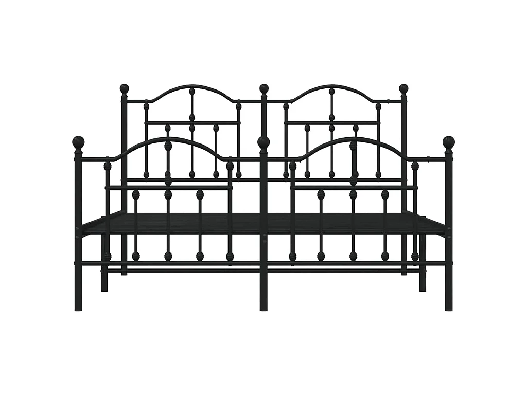 Cama com cabeceira e pés 140x200 cm metal preto PT508175