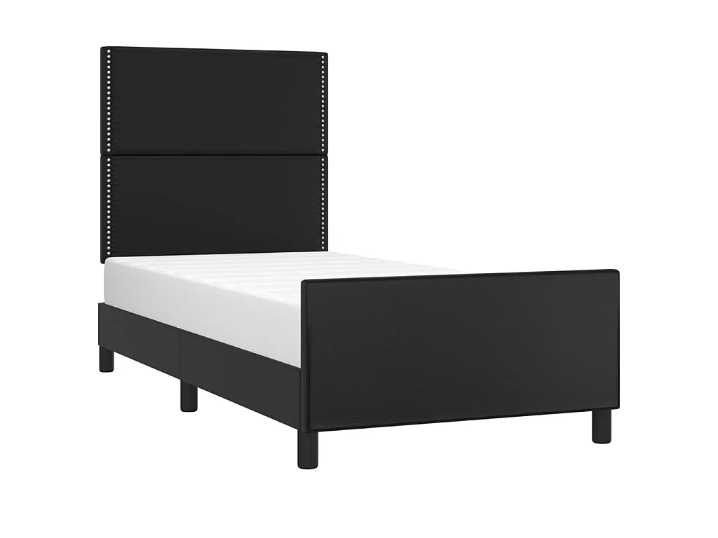 Bedframe met hoofdbord kunstleer zwart 90x200 cm NL22722
