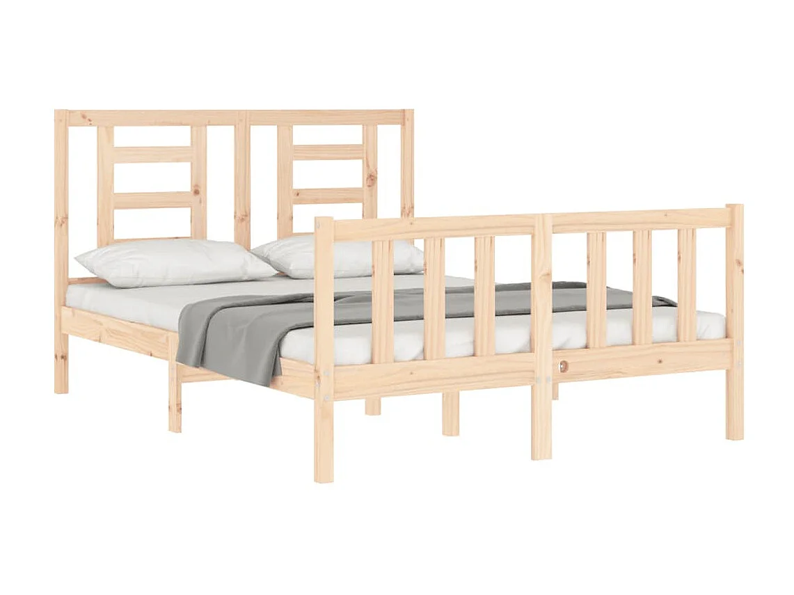 Cama com cabeceira 140x200 cm madeira maciça PT245863