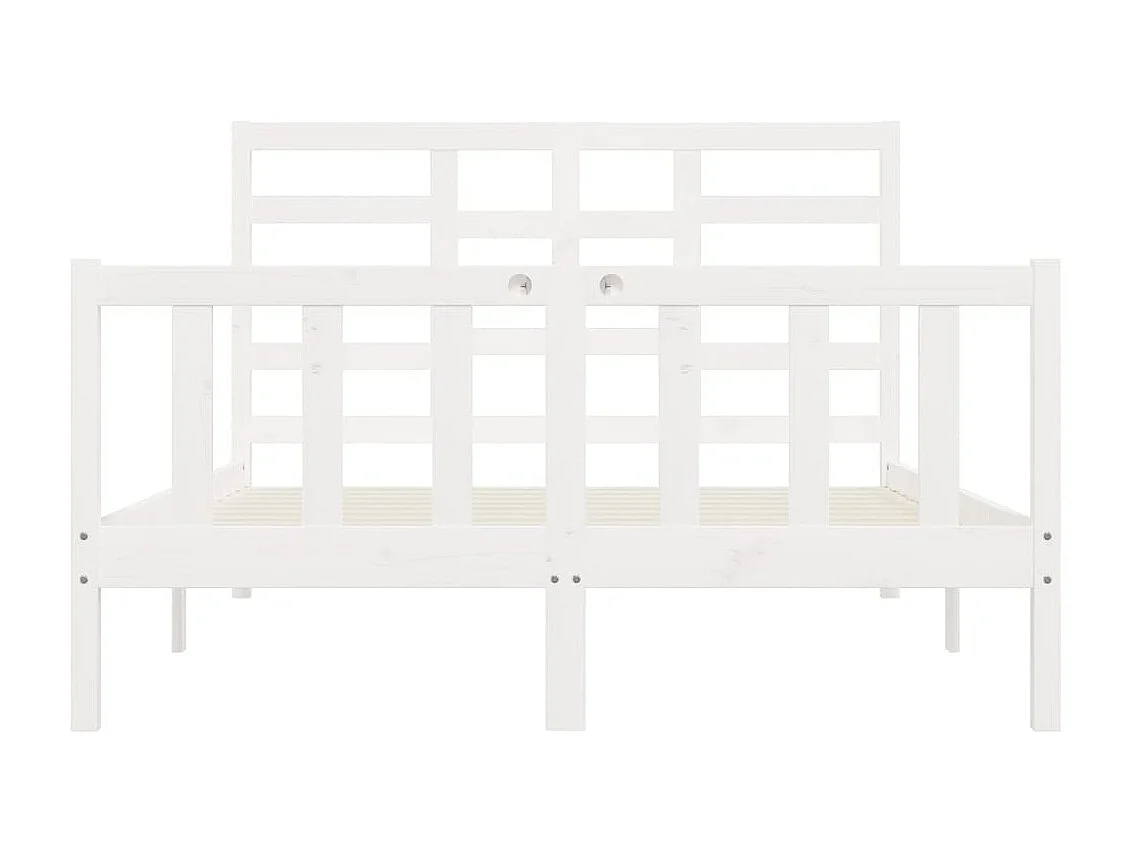 Lit-140x200 cm Blanc Bois de pin massif EGGB71500