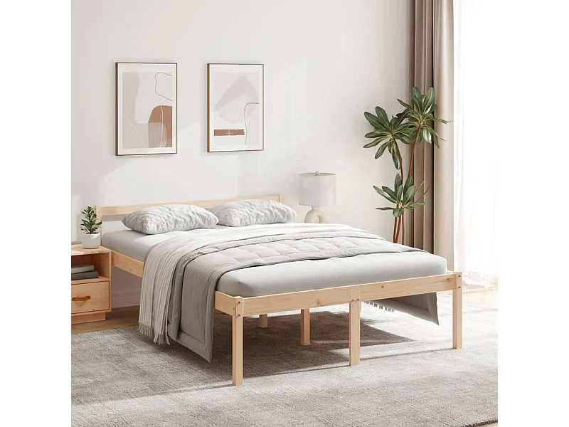 Cama para idosos 140x190 cm pinho maciço PT559490