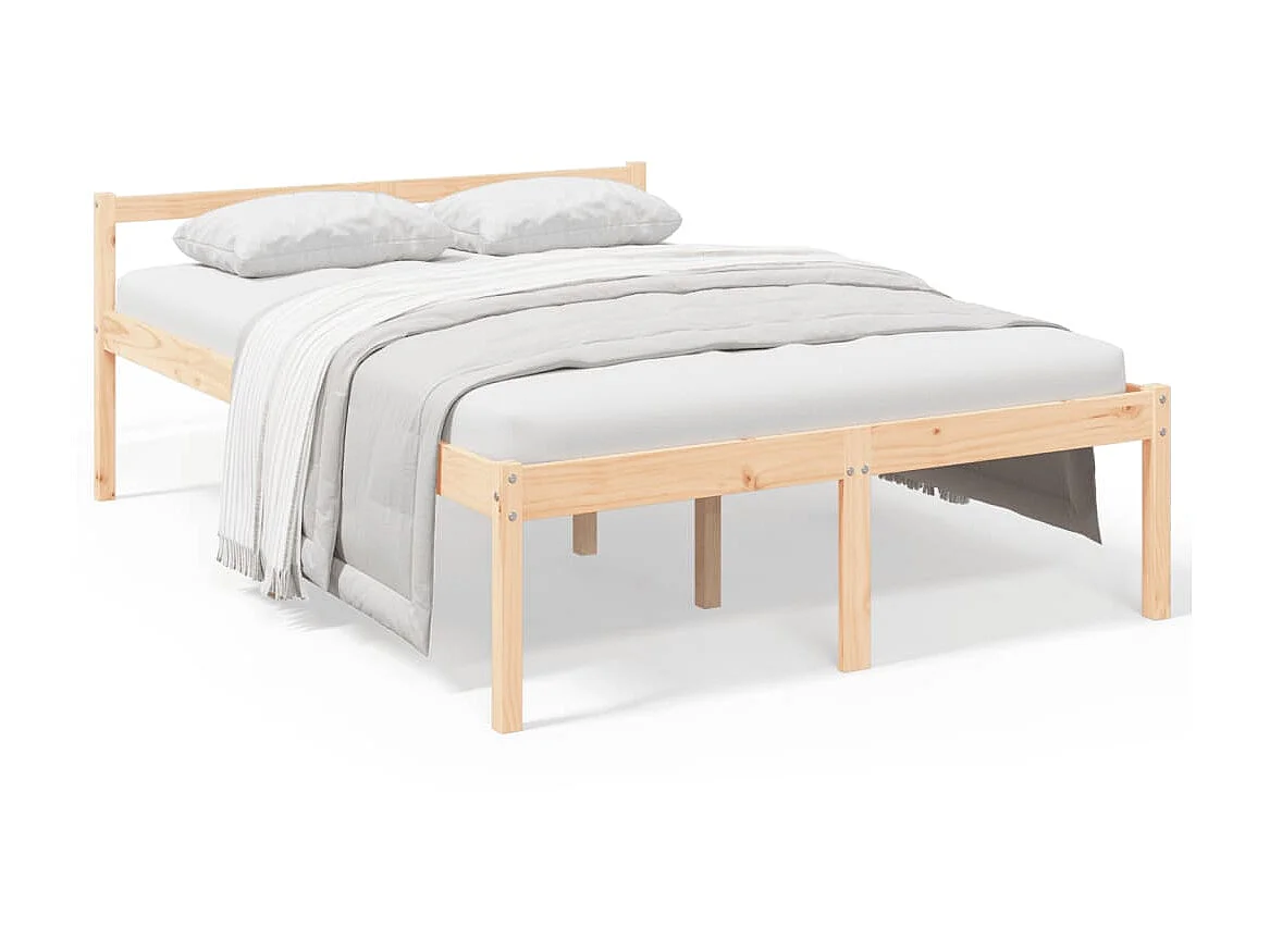 Lit-140x190 cm pour personne âgée bois massif de pin EGGB12714