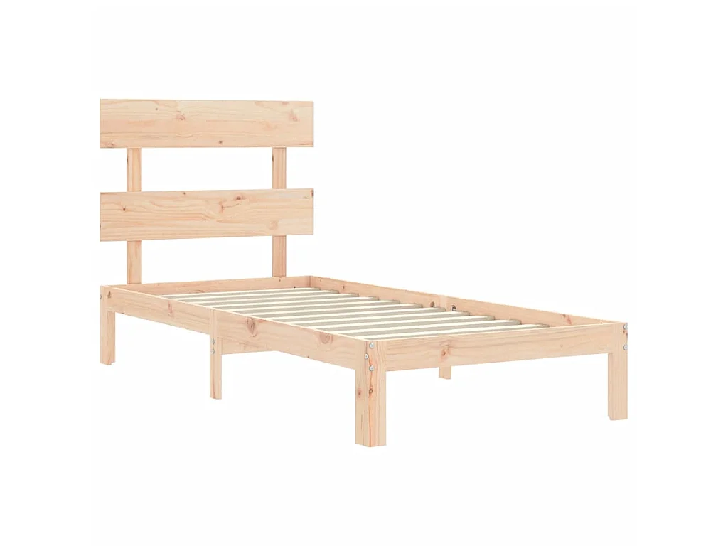 Lit-90x200 cm avec tête de lit bois massif EGGB60823