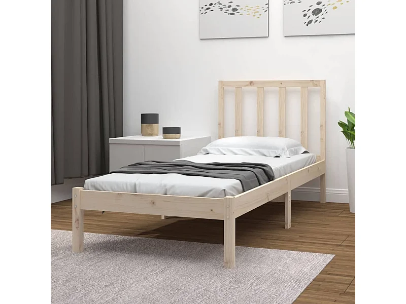 Lit-75x190 cm bois de pin massif petit simple EGGB44817