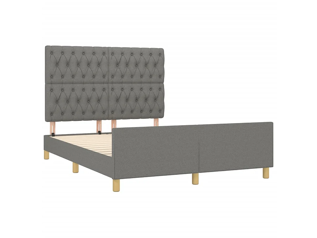 Cama c/ cabeceira 140x200cm tecido cinzento-escuro PT726405