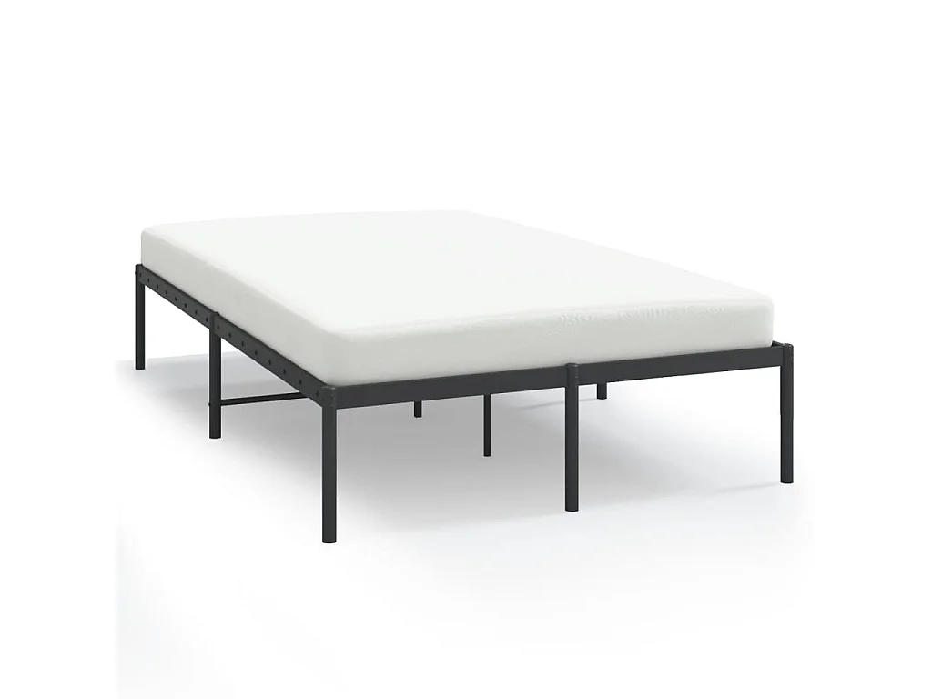 Cama 135x190 cm metal preto PT244160