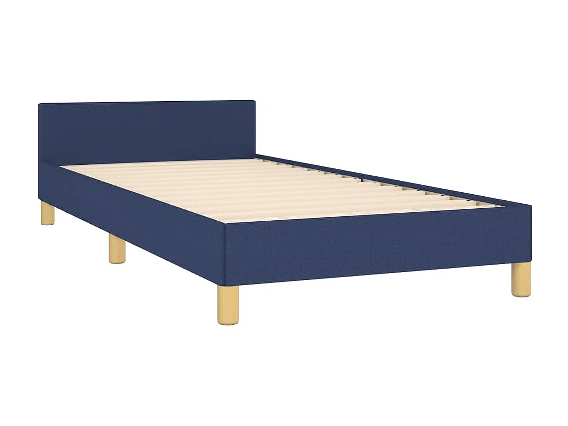 Bedframe met hoofdbord stof blauw 90x190 cm NL28139