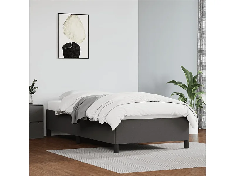 Lit-90x190 cm Gris Similicuir EGGB36173