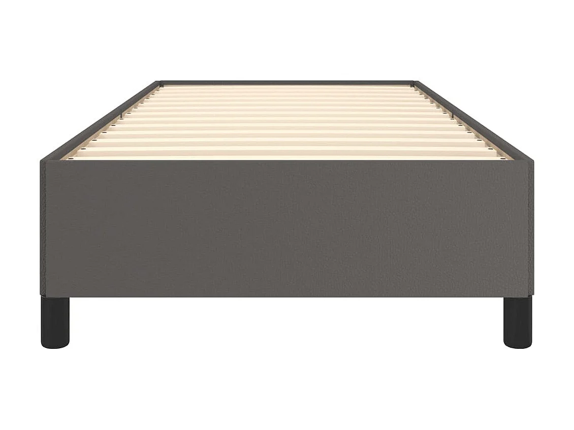 Cama 90x190 cm couro artificial cinzento PT610660