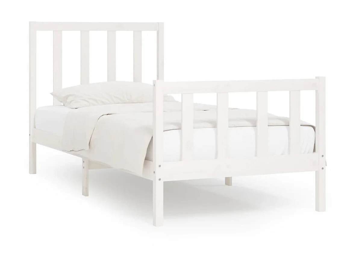 Lit-100x200 cm Blanc Bois massif EGGB84973