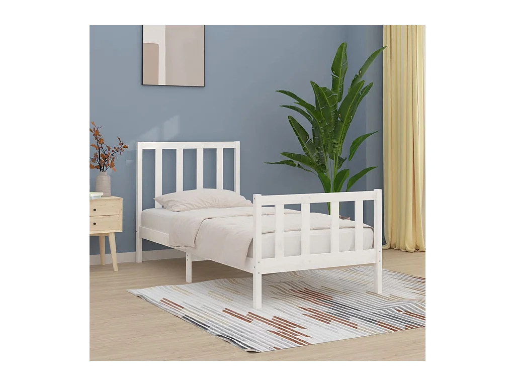 Bedframe massief hout wit 100x200 cm NL91034