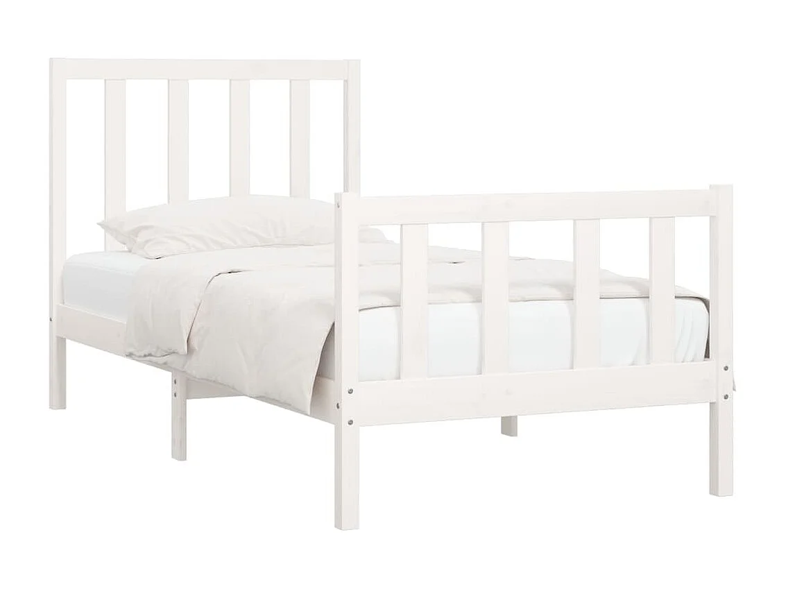 Cama 100x200 cm madera maciza de pino blanco ES13257