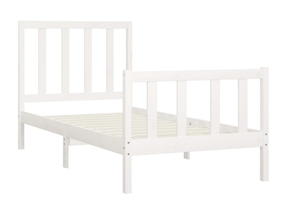 Cama 100x200 cm madera maciza de pino blanco ES13257