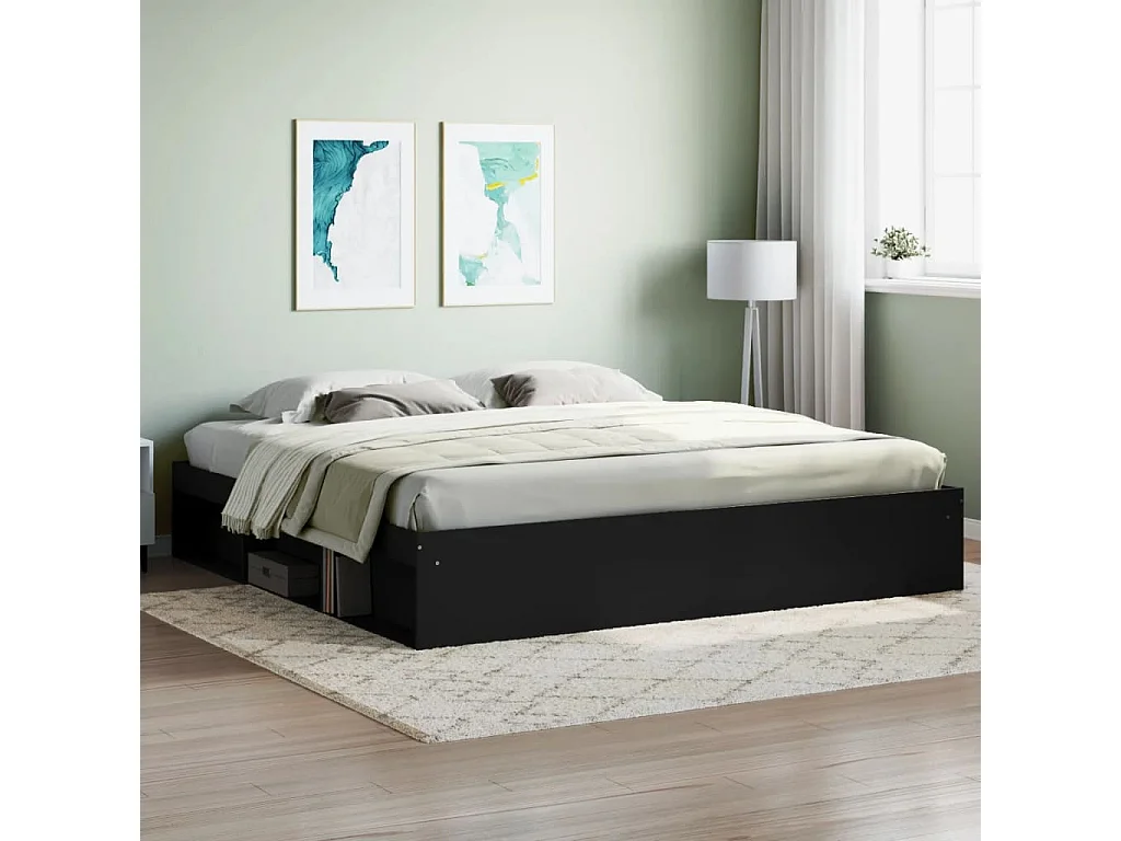 Lit-200x200 cm noir EGGB12071