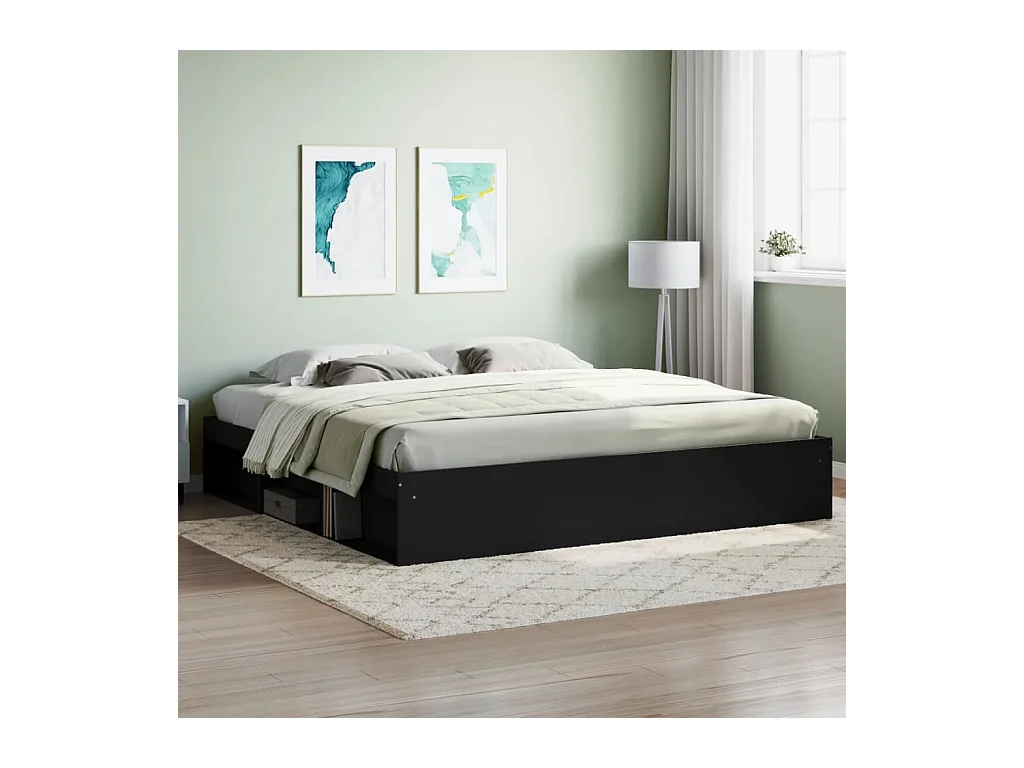Lit-200x200 cm noir EGGB12071