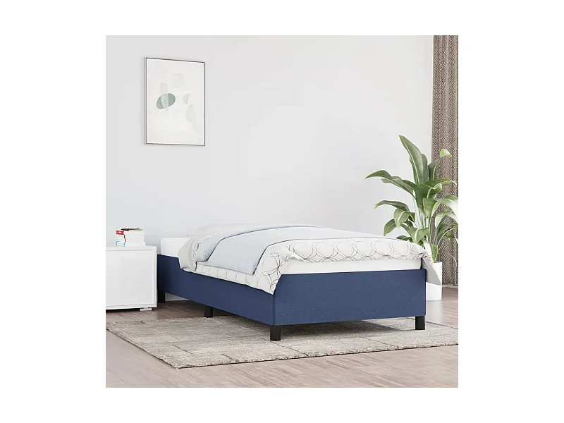 Cama 90x200 cm de tela azul ES41533