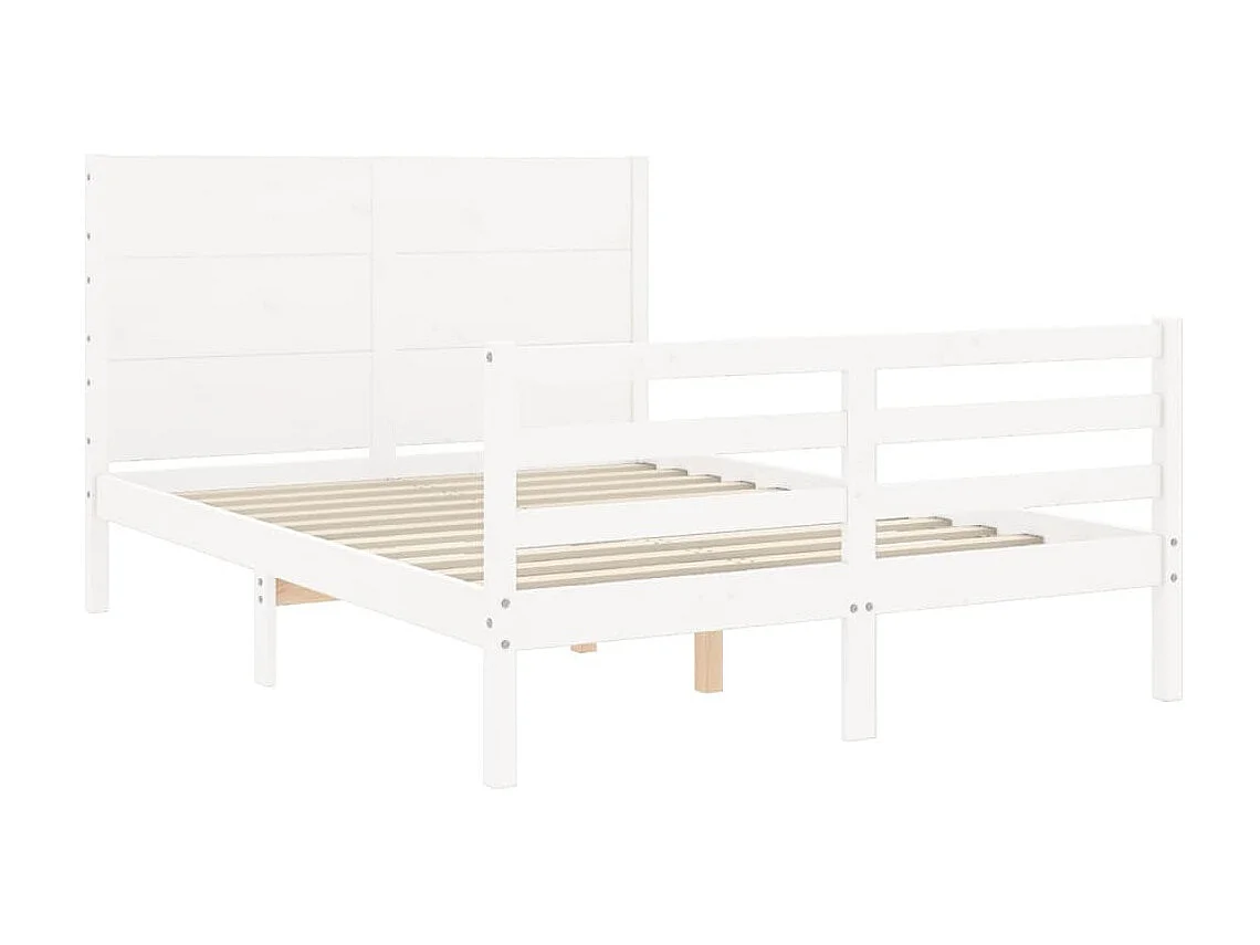 Lit-140x200 cm avec tête de lit blanc bois massif EGGB47564