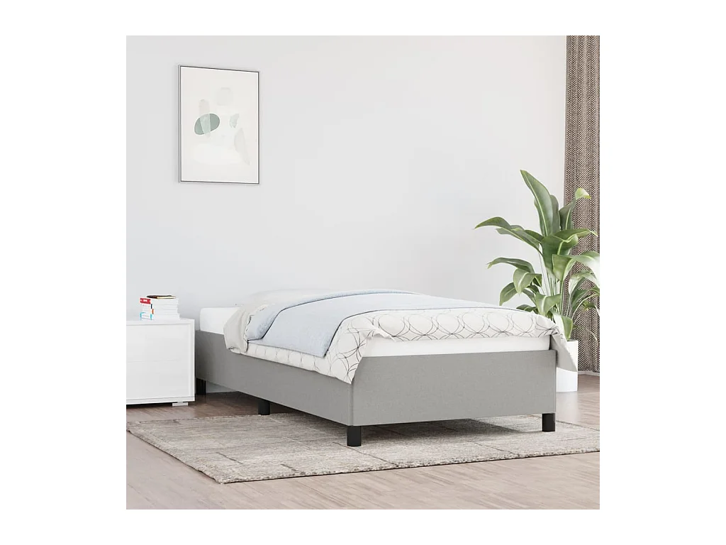 Lit-80x200 cm Gris clair Tissu EGGB56445