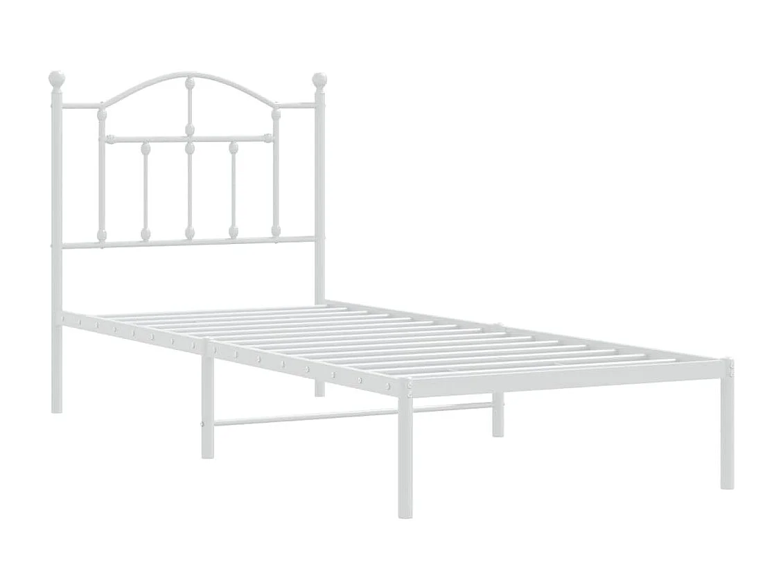 Lit-80x200 cm métal avec tête de lit blanc EGGB80193