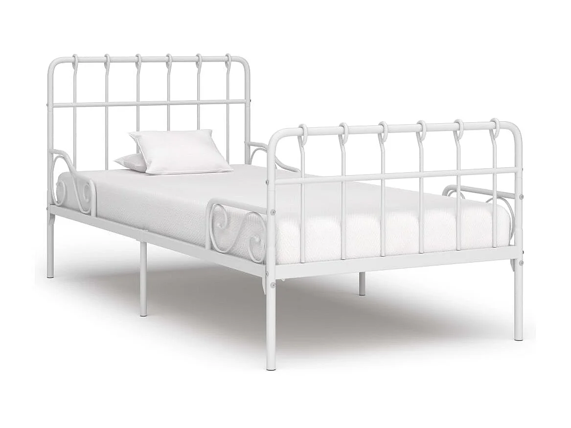 Cama 180x200 cm con base de listones metal blanco ES95524