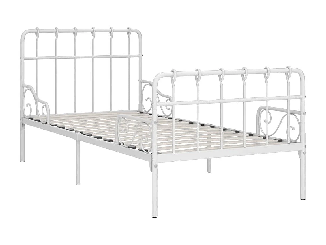 Cama 180x200 cm con base de listones metal blanco ES95524