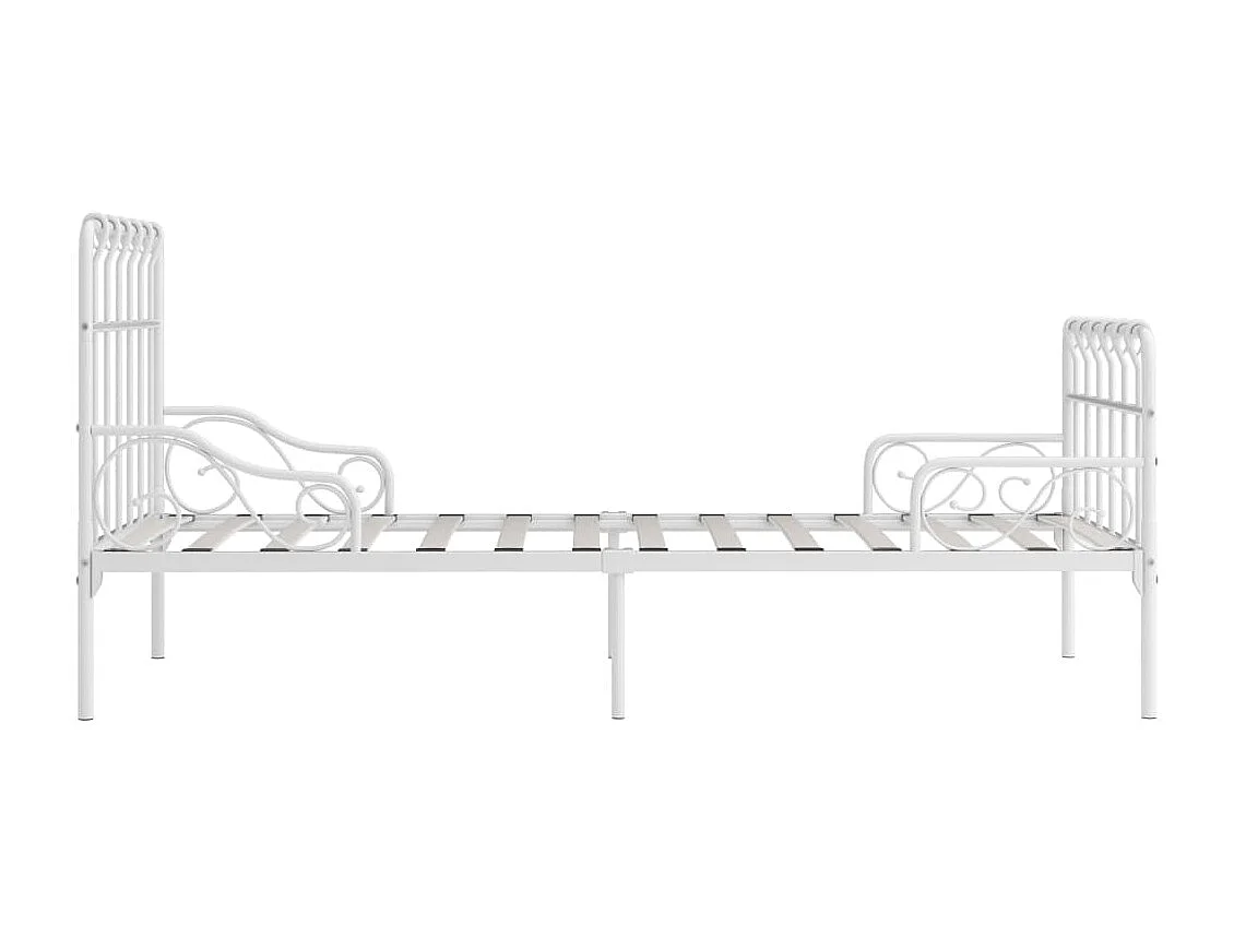 Cama 180x200 cm con base de listones metal blanco ES95524