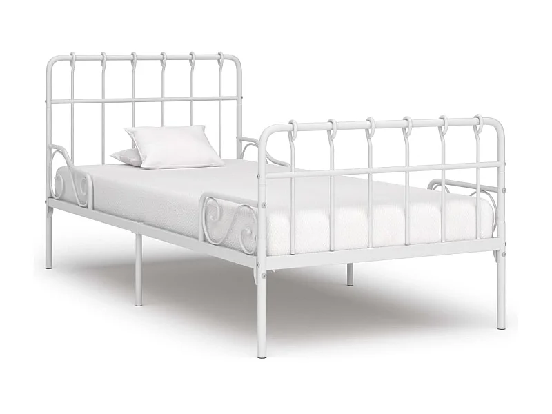 Bedframe met lattenbodem metaal wit 90x200 cm NL81864