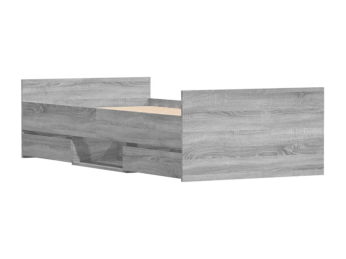 Lit-90x190 cm avec tête de lit/pied de lit sonoma gris EGGB30568