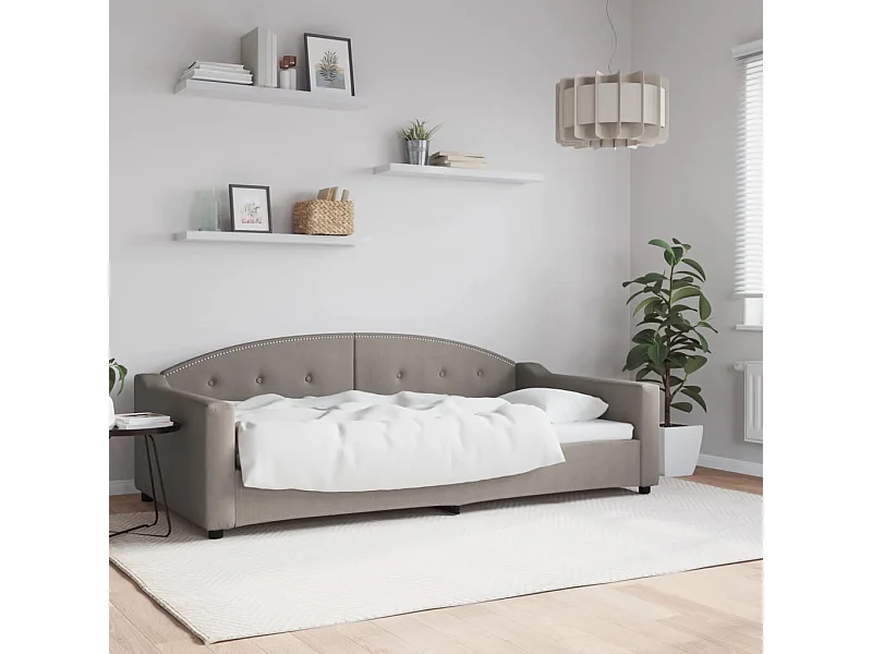 Tagesbett,Sofabett Taupe 100x200 cm Stoff -gkd82143