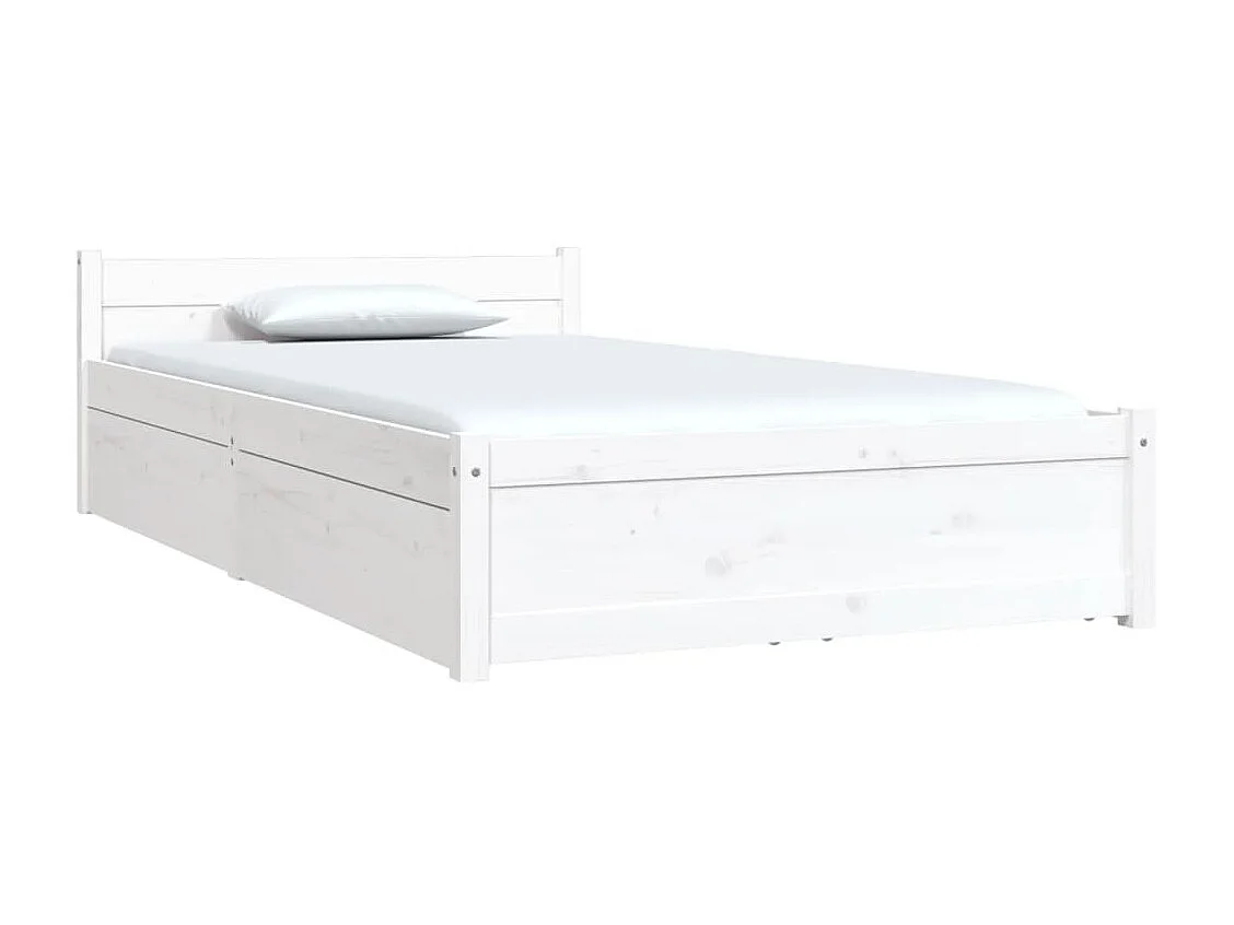 Cama 100x200 cm con cajones blanco ES65917