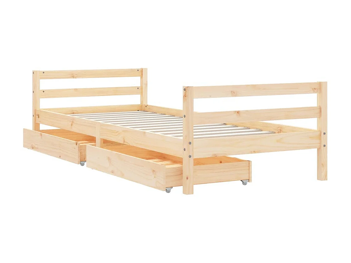 Cama infantil c/ gavetas 80x200 cm pinho maciço PT338729
