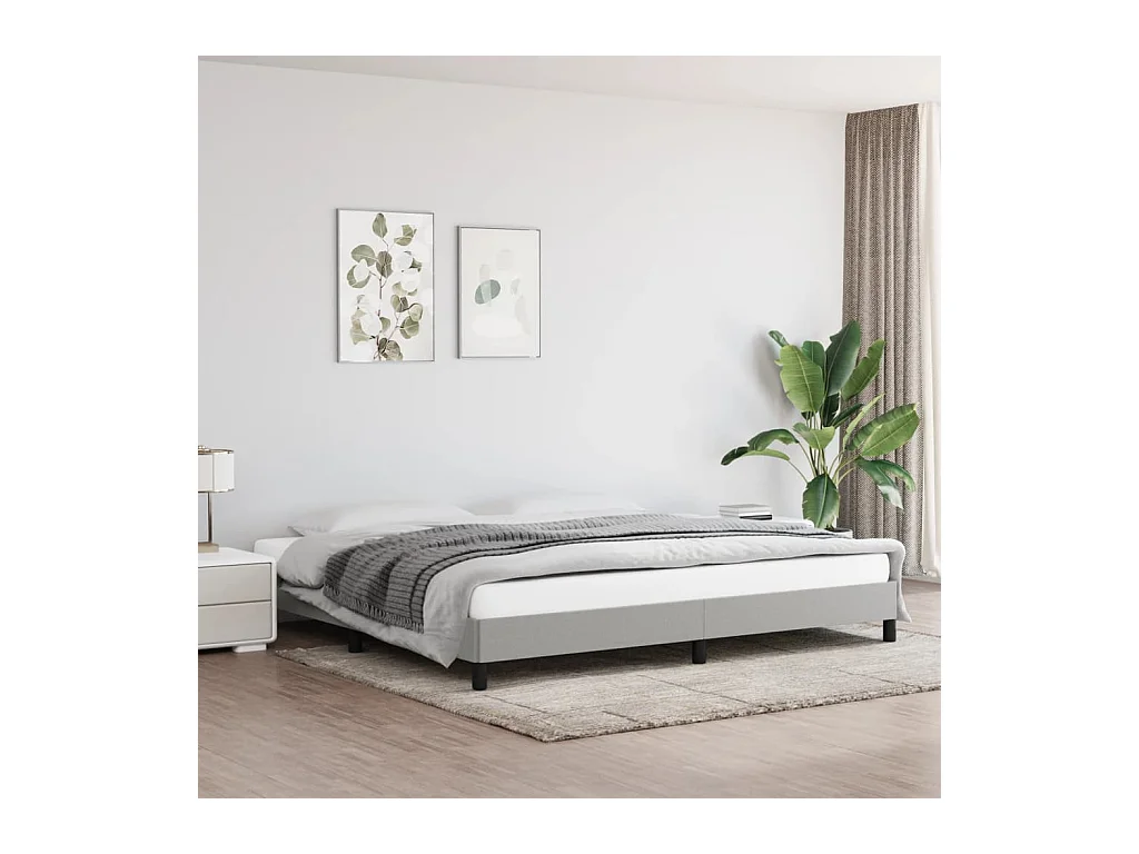 Lit-200x200 cm Gris clair Tissu EGGB98512