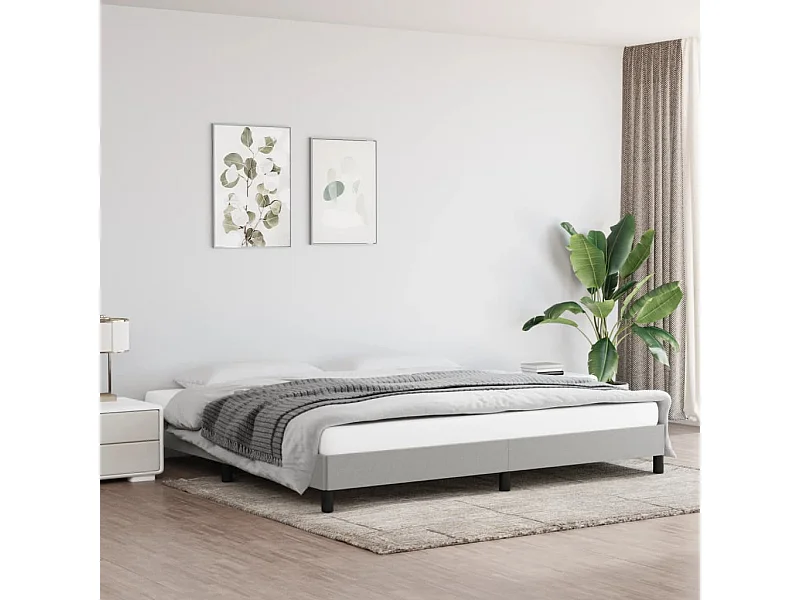 Cama 200x200 cm tecido cinzento-claro PT877049