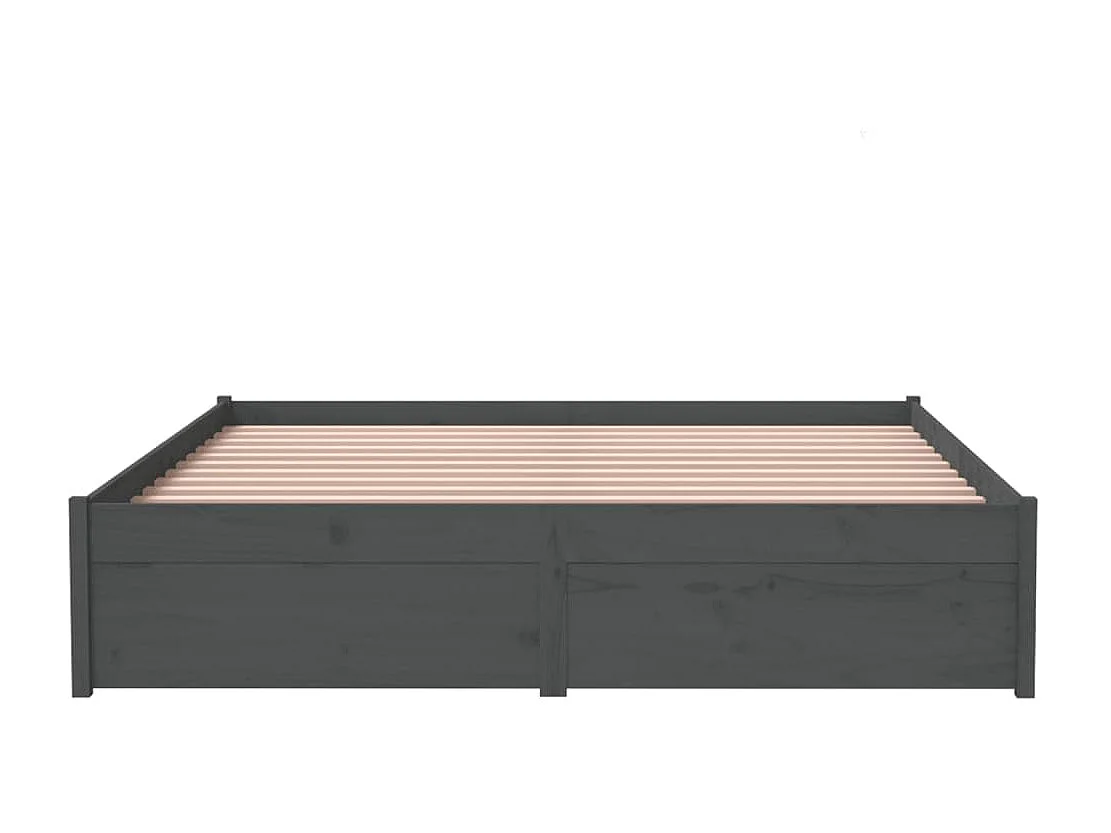 Lit-140x200 cm Gris Bois massif EGGB24364