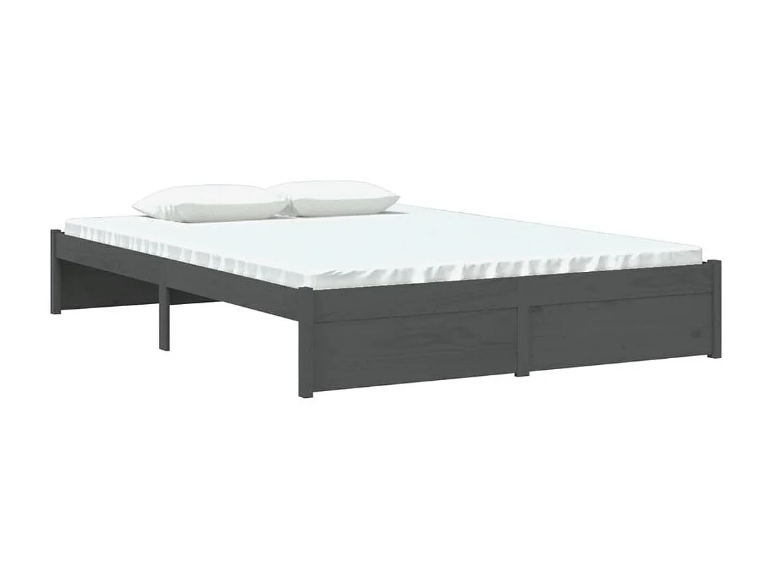 Bedframe massief hout grijs 140x200 cm NL75318