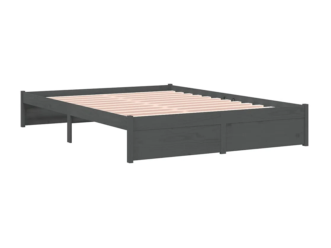 Bedframe massief hout grijs 140x200 cm NL75318